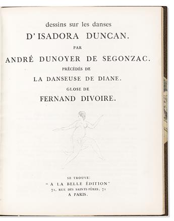Segonzac, André-Dunoyer de, (1884-1974) Dessins sur les Danses dIsadora Duncan.